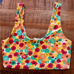 Zara Colorful Floral workout top .